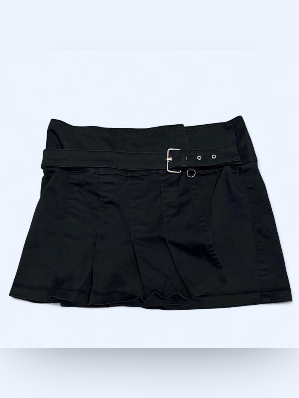 Candie's Black Pleated Mini Skirt with Buckle Belt